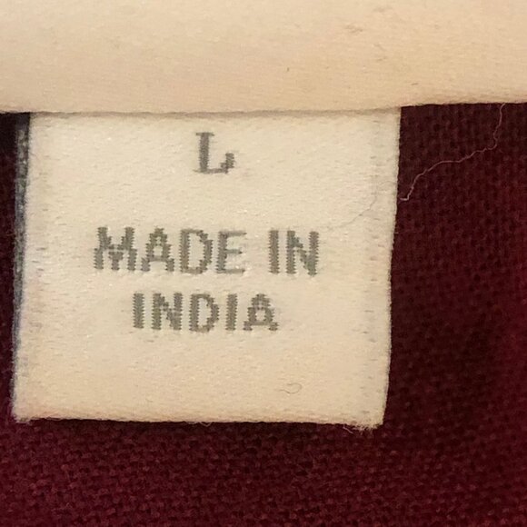 Ettwa Anthropologie Burgundy Floral Embroidered Boho Jacket Size L - Picture 10 of 13